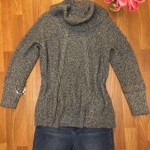 Calvin Klein Marled Cowl-Neck Cable-Knit S…